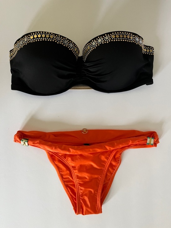 Victoria's Secret Other - Victoria’s Secret Strapless Bandeau Bikini Top 34D/ViX Paula Hermann Bottoms XS
